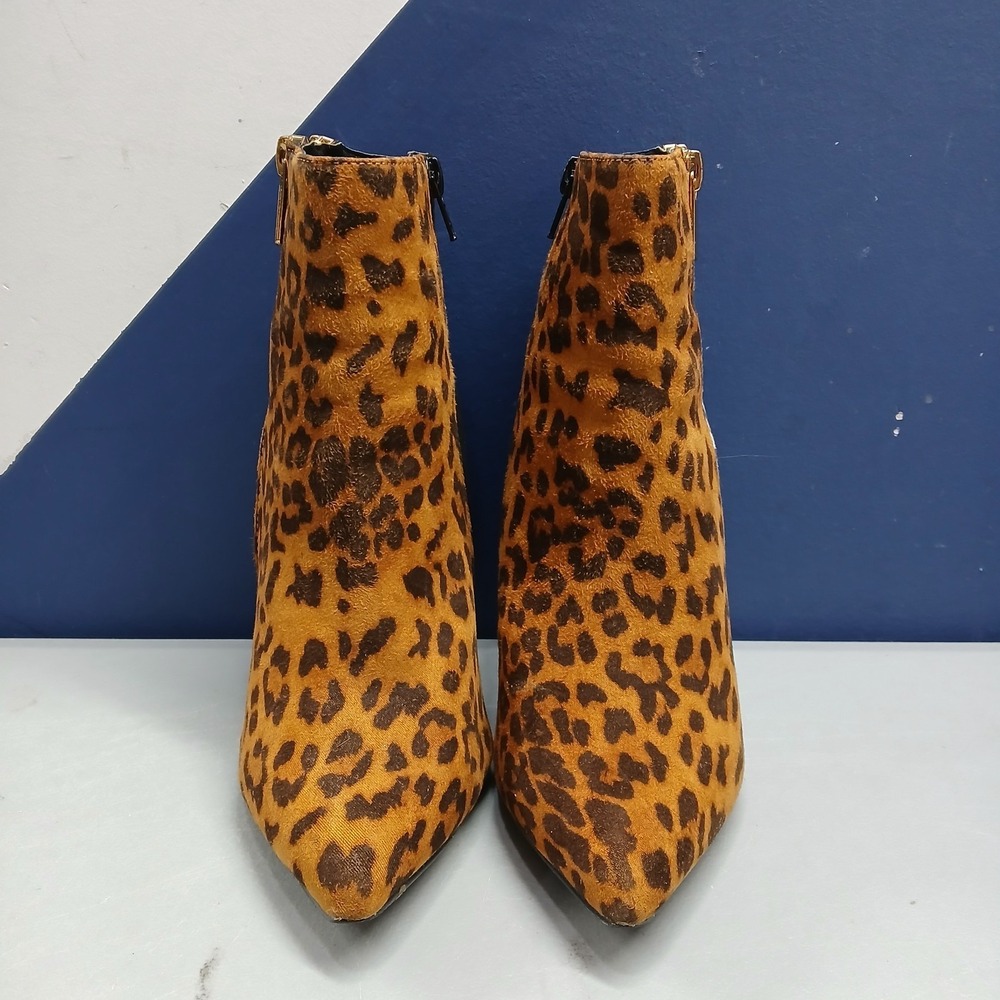 Dazzle Diane Ankle Booties Womens US 7 Multi Leopard Print Pointed Toe Side Zip - Picture 2 of 9